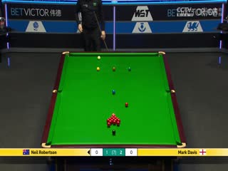 斯诺克威尔士公开赛64进32 尼尔罗伯逊4-2马克戴维斯 20250211